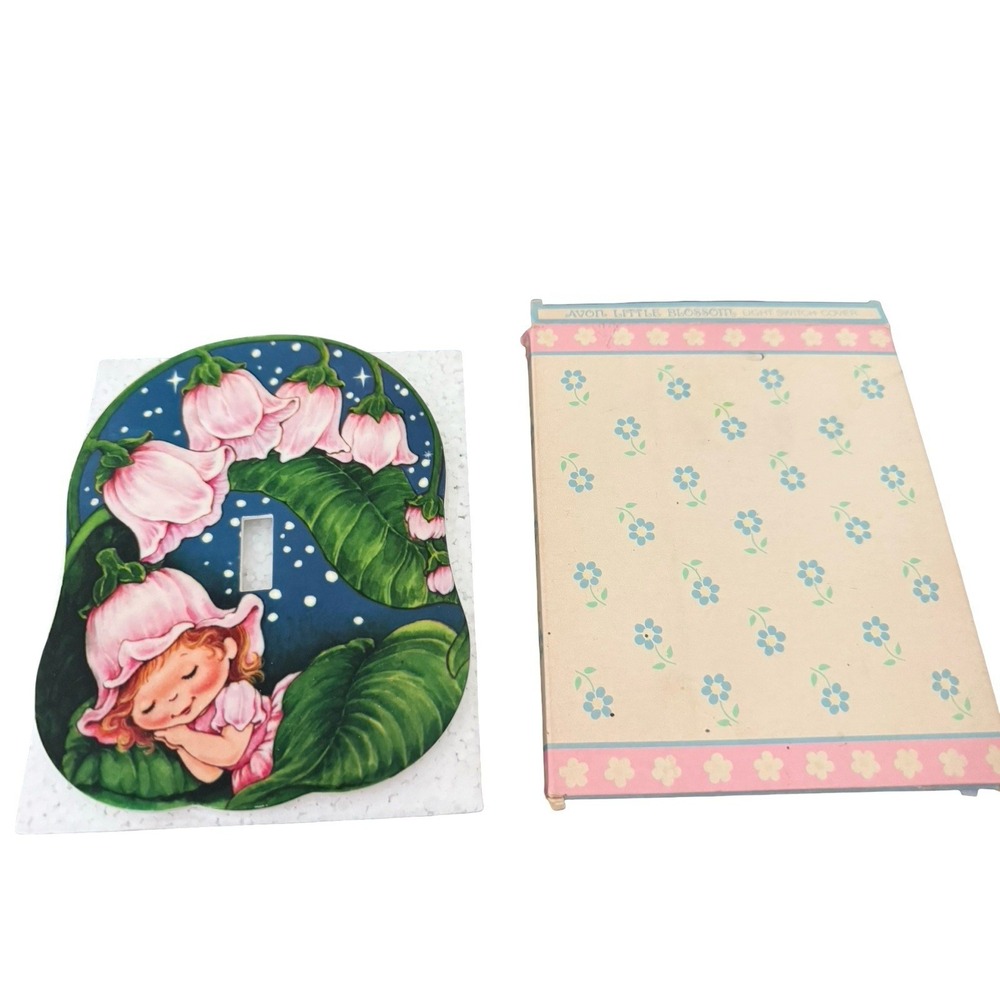 Vintage 1983 Avon Little Blossom Glow in Dark Light Switch Cover Floral NIB New